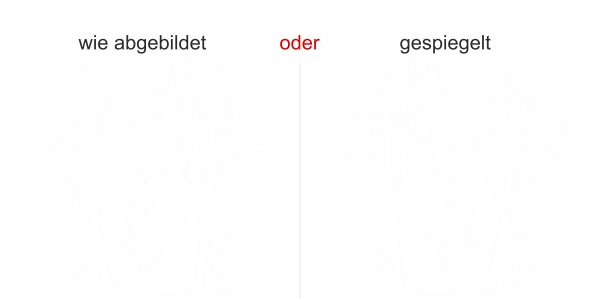 Wandtattoo Bambuspflanze mit Pandabär - Ausrichtung und Farbauswahl
