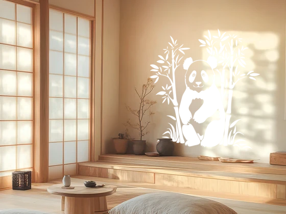 Wandtattoo Bambuspflanze mit Pandabär - Ansicht Farbauswahl
