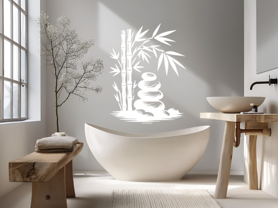 Preview: Wandtattoo Bambusstäbe und Zen Steine - Ansicht Farbauswahl