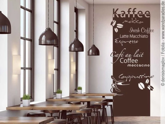 Wandtattoo Banner Kaffe für die Wand im Restaurant