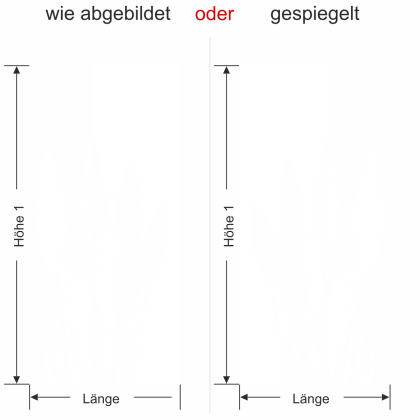 Preview: Wandtattoo Banner mit Pampasgras -Ansicht Ausrichtung und Farbauswahl