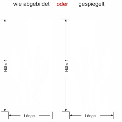 Wandtattoo Banner mit Pampasgras -Ansicht Ausrichtung und Farbauswahl