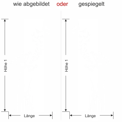 Wandbanner Pusteblume, optisch wie eine Tapete - Ansicht Ausrichtung und Farbauswahl