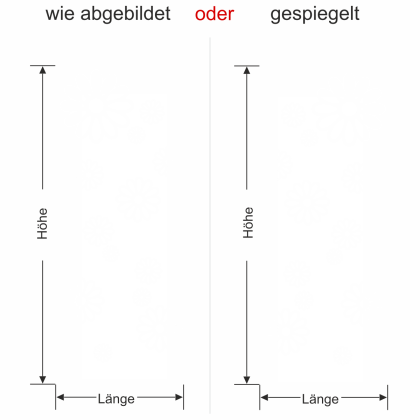 Preview: Selbstklebender Wandbanner mit Sommerblumen - Ansicht Ausrichtung mit Farbauswahl