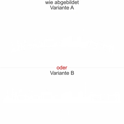 Wandtattoo Skyline Berlin - Ansicht Ausrichtung mit Farbauswahl und Variante