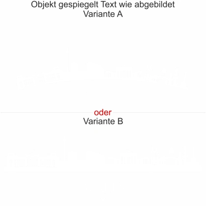 Wandtattoo Skyline Berlin - Ansicht Ausrichtung mit Farbauswahl und Variante