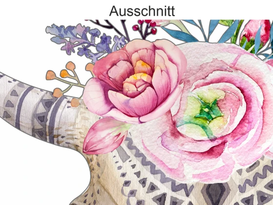 Wandtattoo Blumenreicher Tierschädel - Ansicht Ausschnitt