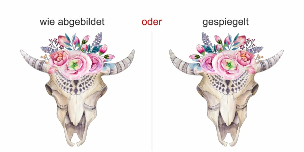 Wandtattoo Blumenreicher Tierschädel - Ansicht Ausrichtung