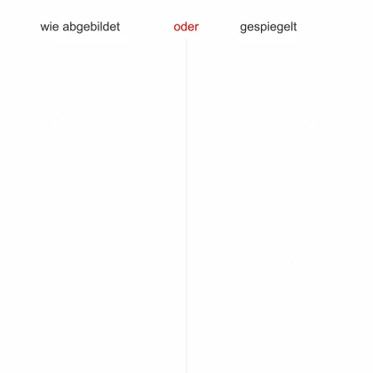 Wandtattoo Rankenornament mit Blüten - Ansicht Ausrichtung und Farbauswahl