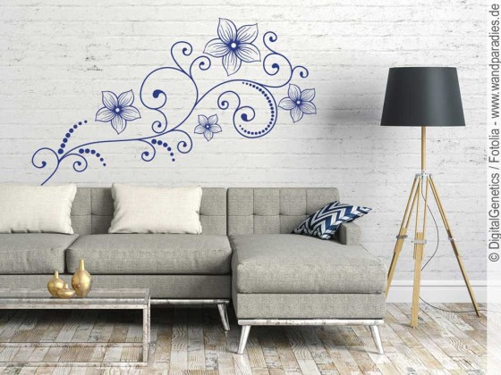 Preview: Wandtattoo Blumiges Ornament Preview: Wandtattoo Blumiges Ornament