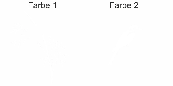 Wandtattoo Bunter Bambushalm mit Vogel - Ansicht Farbauswahl