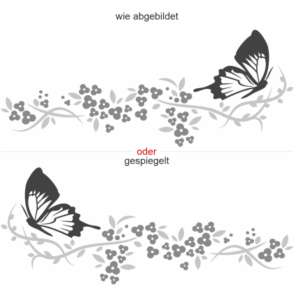 Preview: Wandtattoo Buntes Schmetterlingsornament Preview: Bunter Aufkleber mit Schmetterling und Ornament
