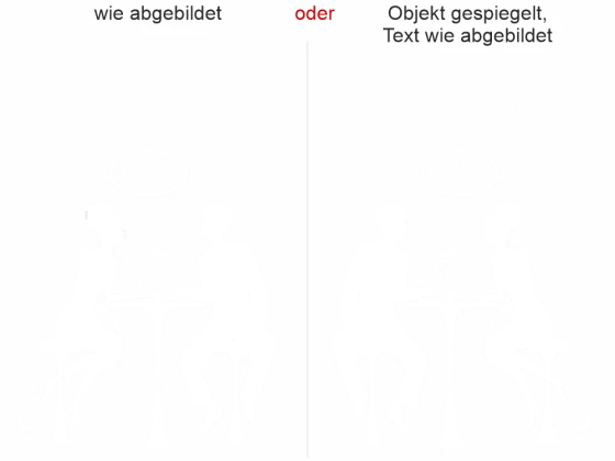 Wandtattoo Café - Ansicht Ausrichtung und Farbauswahl