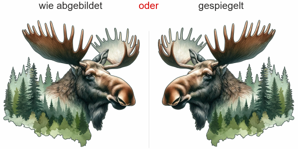 Preview: Wandtattoo Elchkopf Preview: Wandtattoo Elchkopf - Ansicht Ausrichtung