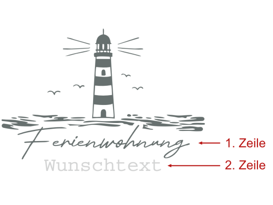 Preview: Wandtattoo Ferienwohnung am Meer - Komplettansicht