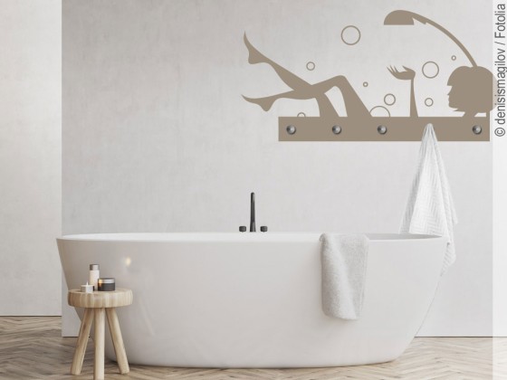 Preview: Wandtattoo Garderobe Badewanne