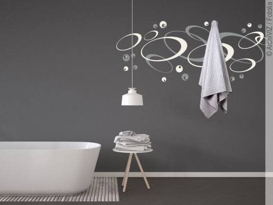 Preview: Wandtattoo Garderobe Kreise