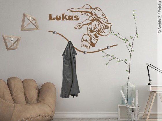 Preview: Wandtattoo Garderobe Skater Preview: Wandtattoo Garderobe Skater