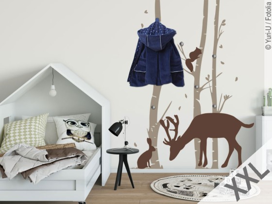 Preview: Wandtattoo Garderobe Tiere im Wald Preview: Wandtattoo Garderobe Tiere im Wald