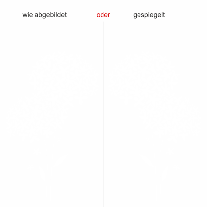 Preview: Wandtattoo Hortensie Preview: Aufkleber für die Wand mit Bauernhortensie - Ansicht Ausrichtung und Farbauswahl