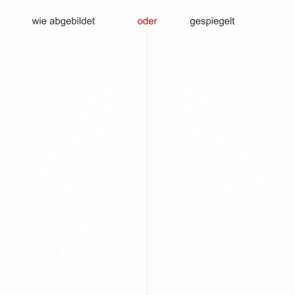Aufkleber für die Wand mit Bauernhortensie - Ansicht Ausrichtung und Farbauswahl