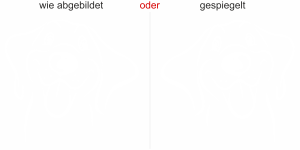 Preview: Wandtattoo mit niedlichem Hund fürs Kinderzimmer - Ansicht Ausrichtung mit Farbauswahl