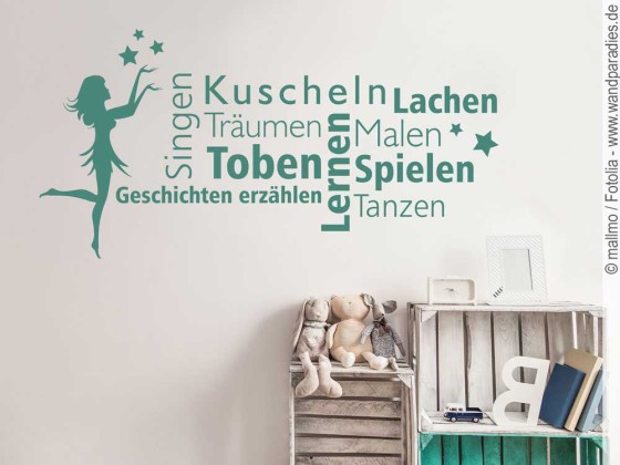 Preview: Wandtattoo Singen Träumen Lernen Lachen Spielen Tanzen