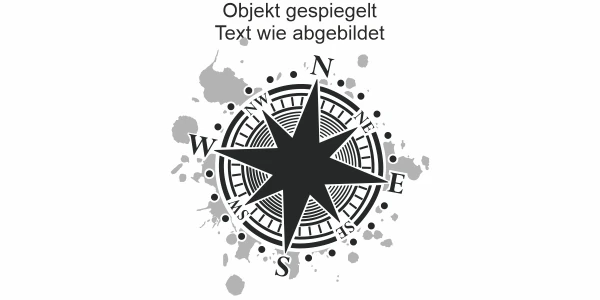 Wandtattoo Kompass für die Wand im Schlafzimmer - Ansicht Ausrichtung