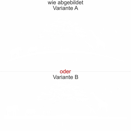 Wandaufkleber mit Tieren und Landschaft in Afrika - Ansicht Ausrichtung - Variante und Farbauswahl