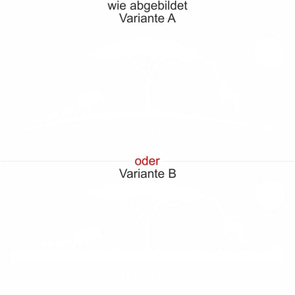 Wandtattoo Serengeti Landschaft Kenia für Ihre Wand - Ansicht Ausrichtung und Farbauswahl
