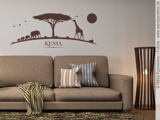 Wandtattoo mit der Landschaft für Kenia für Ihren Raum