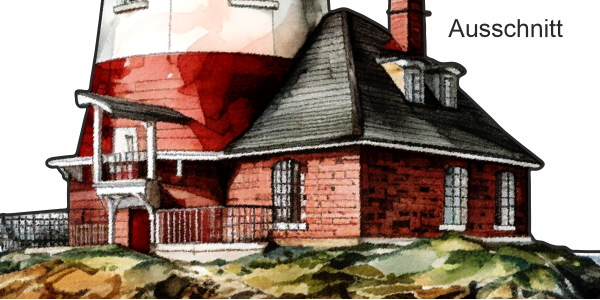 Preview: Wandtattoo Malerischer Leuchtturm - Ansicht Ausschnitt