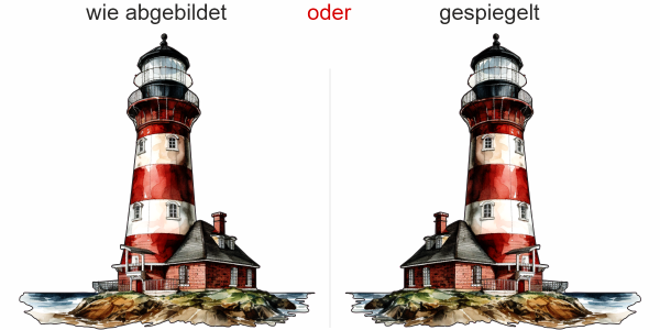 Preview: Wandtattoo Malerischer Leuchtturm - Ansicht Ausrichtung