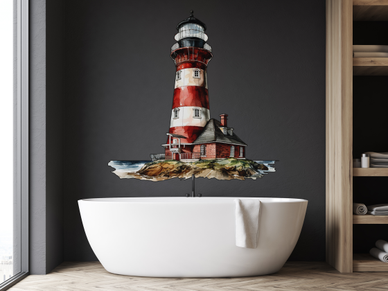 Preview: Wandtattoo Malerischer Leuchtturm
