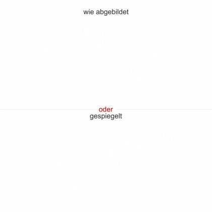 Aufkleber für die Wand - Ansicht Ausrichtung und Farbauswahl