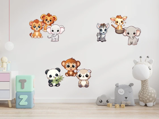 Wandtattoo Set Niedliche Tierbabys