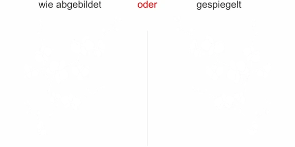 Wandsticker mit Orchideenzweig - Ansicht Ausrichtung und Farbauswahl