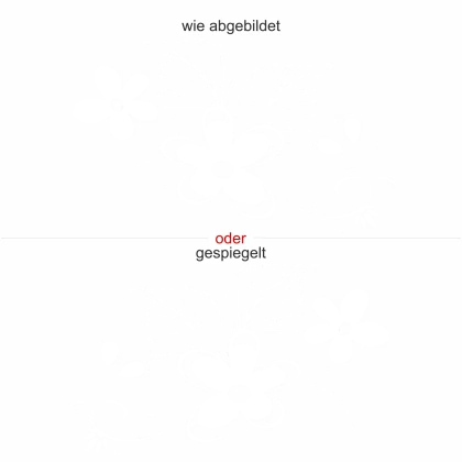 Wandaufkleber mit Blumen Ornament mit Schmetterling - Ansicht Ausrichtung und Farbauswahl