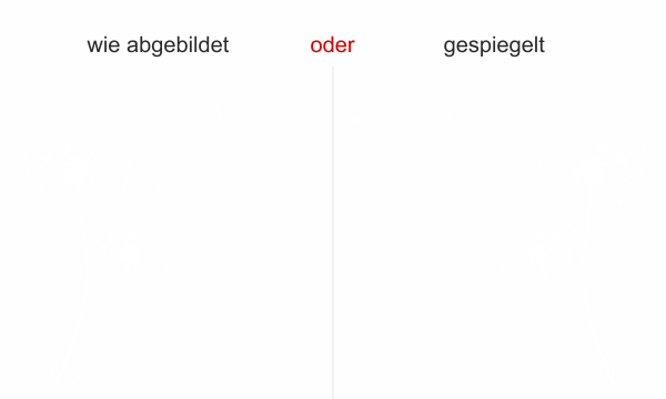 Preview: Wandtattoo Pusteblumen im Wind Preview: Wandtattoo Pusteblumen im Wind - Ansicht Ausrichtung und Farbauswahl