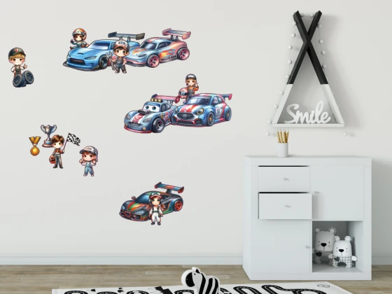 Wandtattoo Set Kinder Racing