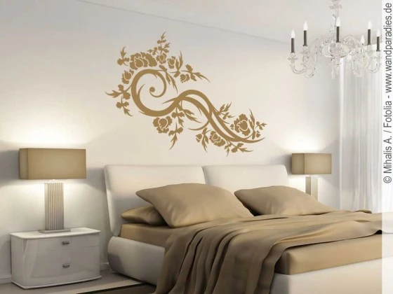 Romantisches Ornament als Wandtattoo fürs Schlafzimmer