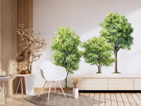 Preview: Wandtattoo Set Aquarell Laubbäume Preview: Wandtattoo Set Aquarell Laubbäume