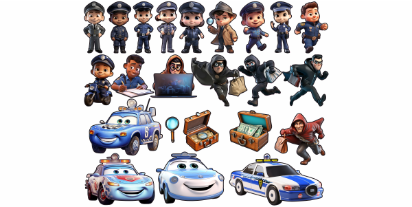 Preview: Wandtattoo Set Kinderpolizei Preview: Wandtattoo Set Kinderpolizei zur freien Anordnung