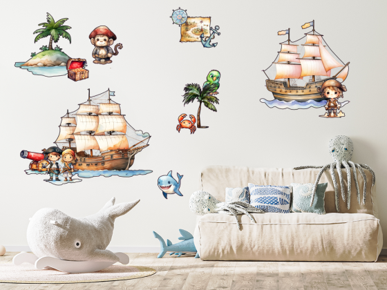 Preview: Wandtattoo Set Piraten Preview: Wandtattoo Set Piraten