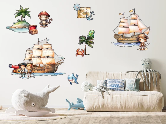 Wandtattoo Set Piraten