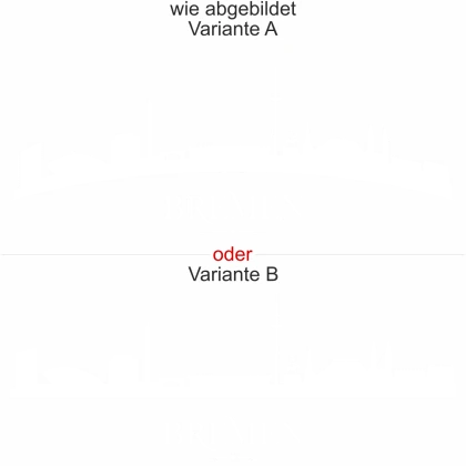 Die Skyline von Bremen als Aufkleber für die Wand - Ansicht Ausrichtung mit Farbauswahl und Variante
