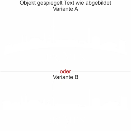 Die Skyline von Bremen als Aufkleber für die Wand - Ansicht Ausrichtung mit Farbauswahl und Variante