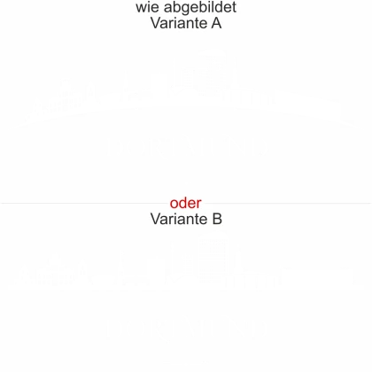 Die Skyline von Dortmund als Wandtattoo - Ansicht Ausrichtung mit Farbauswahl und Variante