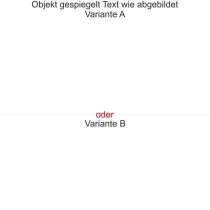 Die Dortmunder Skyline als Wandaufkleber - Ansicht Ausrichtung mit Farbauswahl und Variante