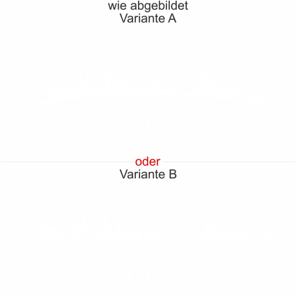 Preview: Die Skyline von Duisburg als Wandtattoo - Ansicht Ausrichtung mit Farbauswahl und Variante